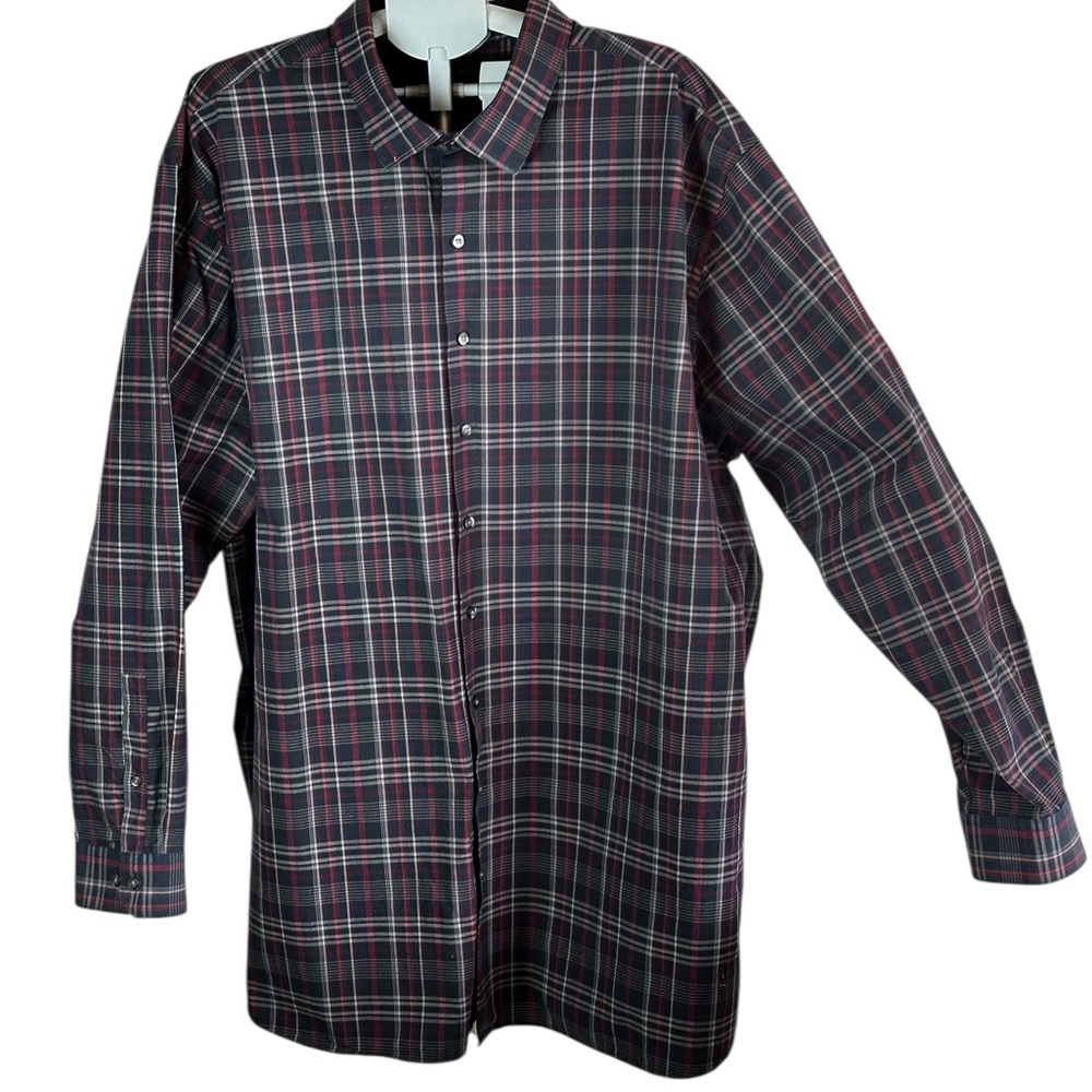 SYNRGY Men’s Long Sleeve Plaid Button Down Shirt SZ 4XLT